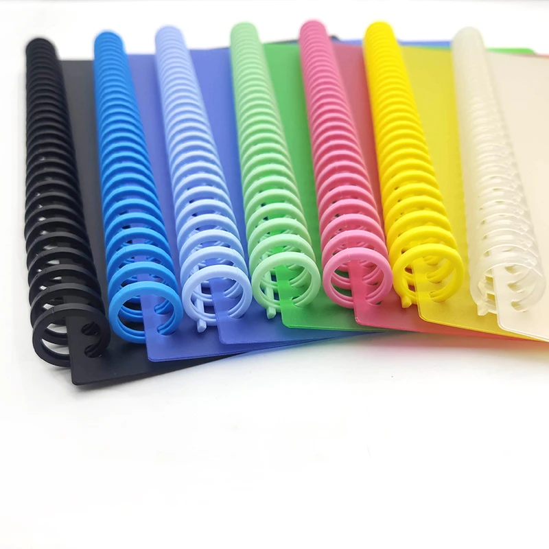 2 Sheets A4 30 Hole Binding Cover & 16mm 30 Holes Plastic Loose-leaf Ring Binder Strip Spiral Binding Set School Accessories