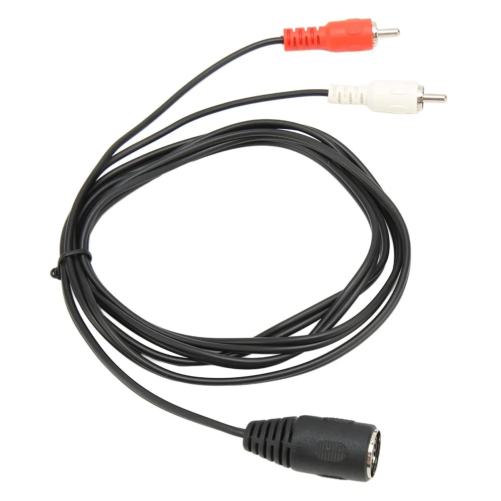 1.5m/4.9ft DIN 7 Pin Female to Dual RCA Male Cable Flexible Plug and Play Sound Adapter Cable RCA Audio Cable Home Audio Setup