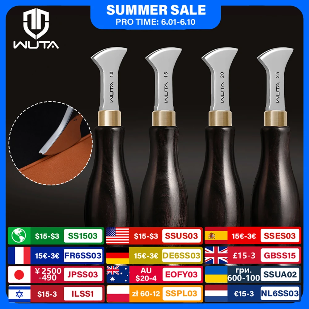 WUTA 1PC High Quality Professional Leather Edge Creaser Beveler Removal diy Heat Creasers Edge Decorate Line Leather Craft Tools