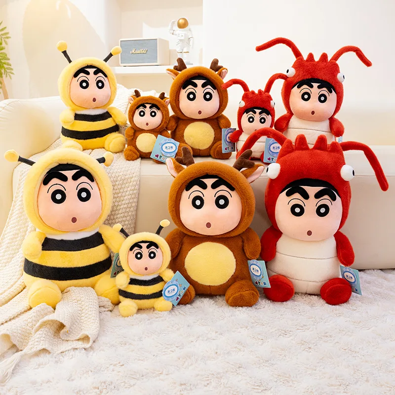 

Crayon Shin-chan Turn Into Bee Sika Deer lobster Plush Toys Animals Soft Plush Toys Sleeping Pillow Cartoon Stuffed Dlls