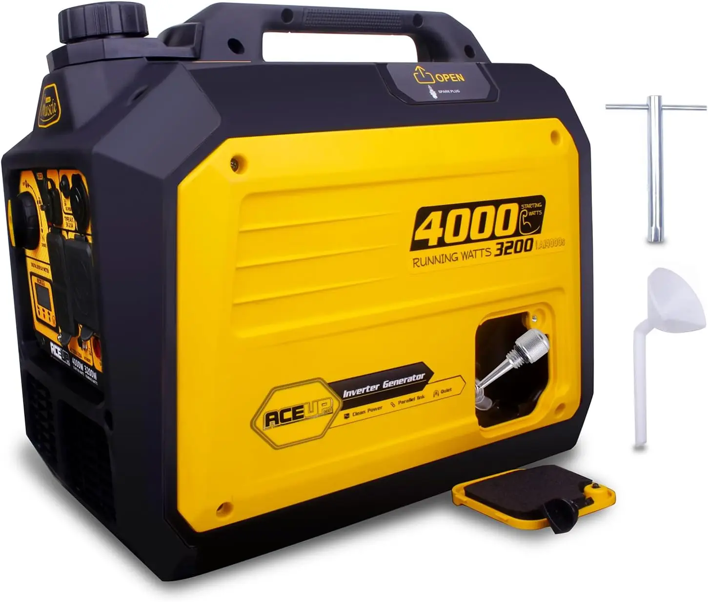 4000 Watt Portable Inverter Generator, Gas Powered Generator Quiet for Home, RV-Ready, EPA Compliant