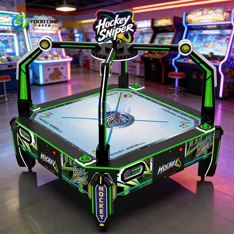 2026 New Wholesale Luxury 4 Player Coin Operated Sports Arcade Game Machine Kids Adult Interactive  Air Hockey Table Customized