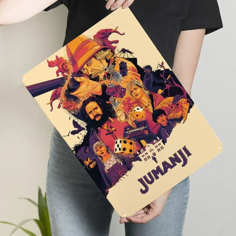 ملصق الفيلم الكلاسيكي Jumanji علامة معدنية لتزيين غرفة الألعاب لوحات القصدير المخصصة لتزيين جدران الفن عناصر ديكور المنزل الرجعية #3