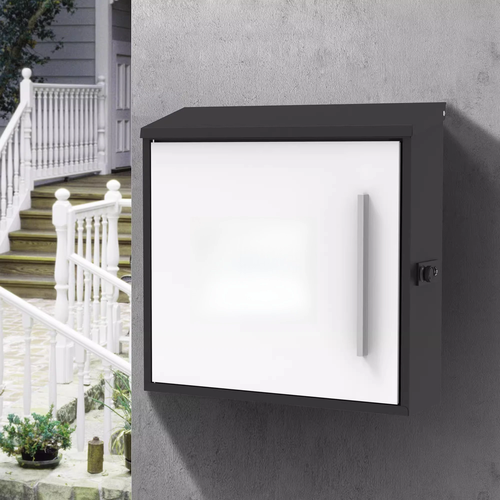 Villa Outdoor Mailbox - Large Stainless Steel Letter Box with Creative Design, Suggestion Drop for Exterior
