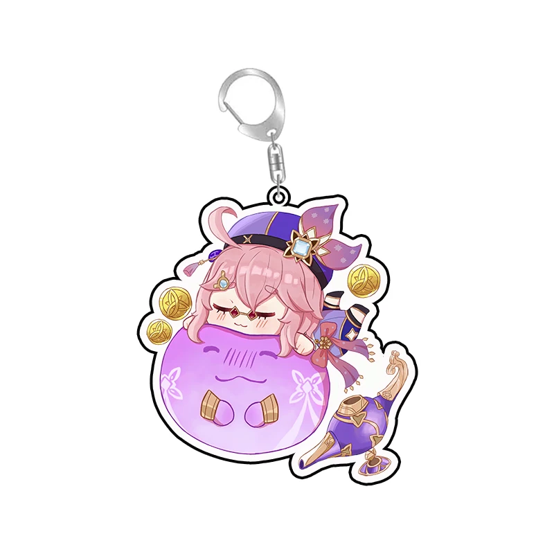 Genshin Impact Figure Cute Key Chain Ring Keyring Dori Figurine Backpack Charm Cartoon Fashion Anime Custom Acrylic Keychain