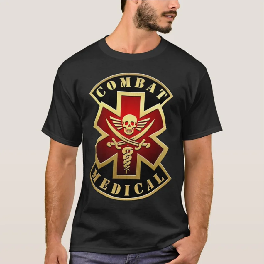 

Combat Medical Skull & Swords Cross Star of Life Patch T-Shirt. Premium Cotton Short Sleeve O-Neck Mens T Shirt New S-3XL