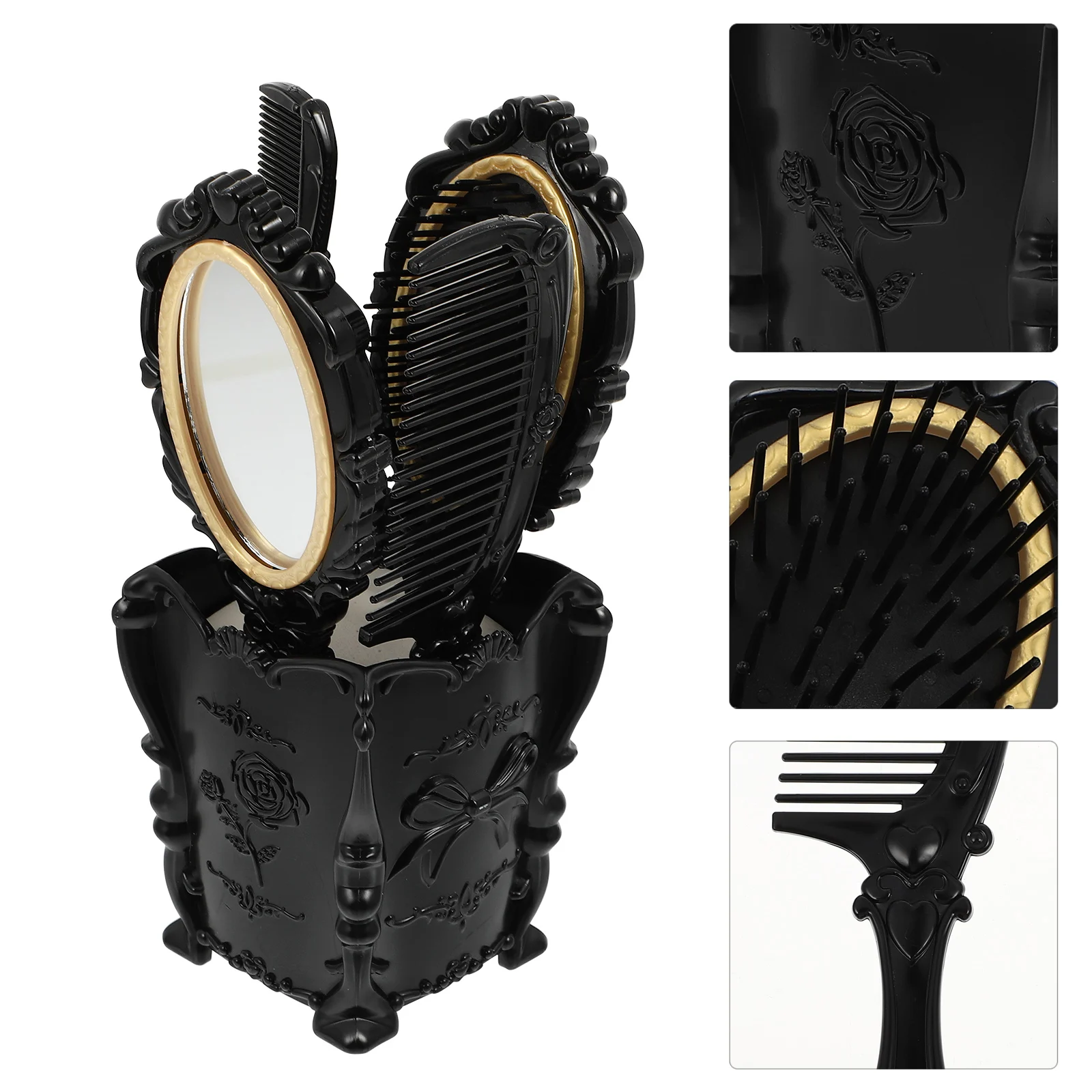 

5 Pcs Dressing Mirror Suit Detangle Brush Decorative Desktop Hair Holder Storage Vintage Comb Fashioned