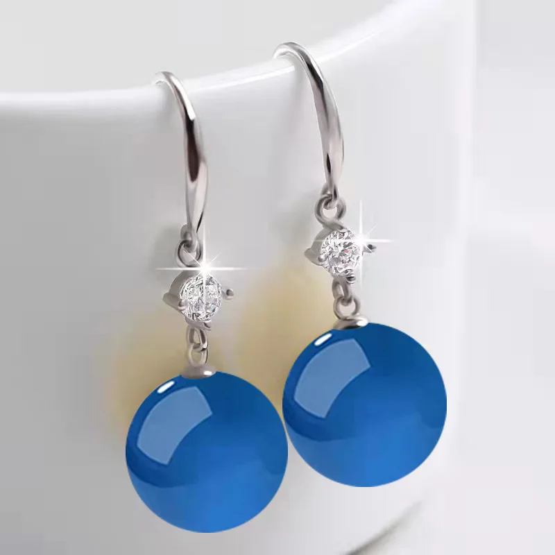 Noble temperament Vintage palace Colorful Agate earrings Pearl 18K Gold 925 Sterling Silver Stud Earrings for Women Fine Jewelry