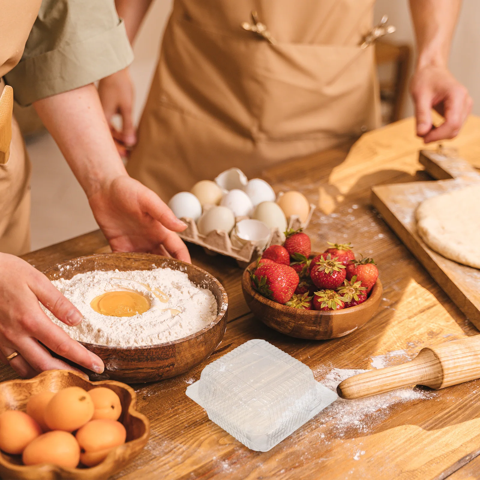 

50pcs Baking Packaging Box Transparent Food Container For Sandwich Hamburger Cake Dessert Takeout Picnic Fast-Food Holder