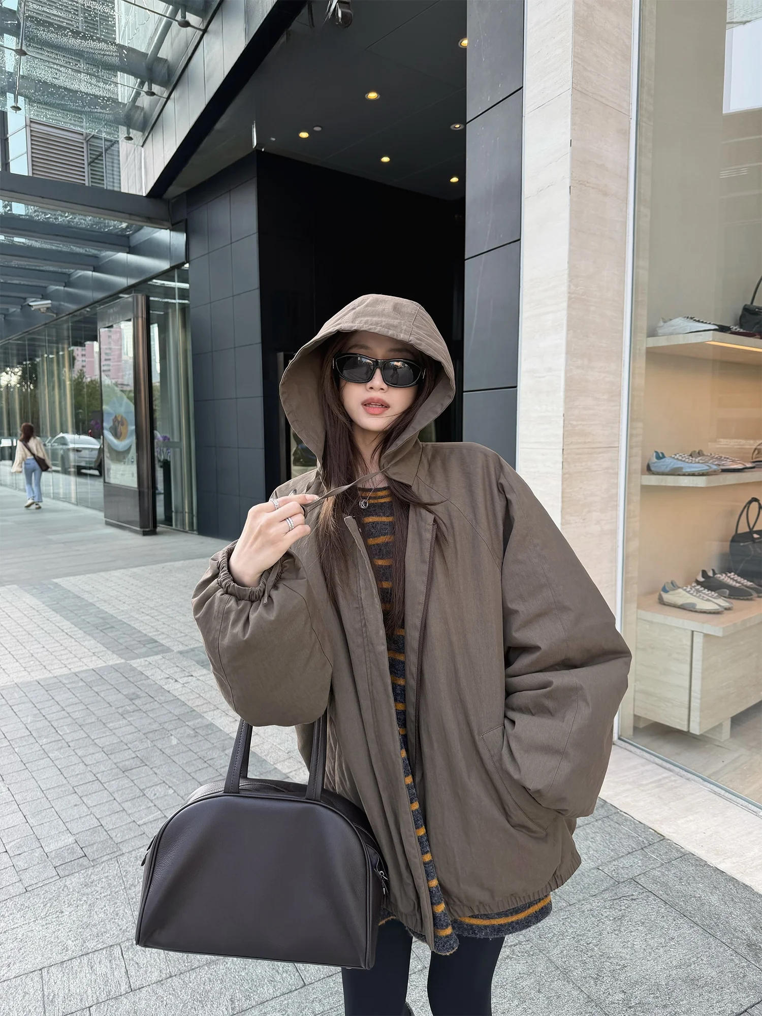 

Женская удлиненная куртка Superniniyy из хлопка Bubble Bread на молнии, свободного кроя, с капюшоном, в корейском стиле, повседневная верхняя одежда