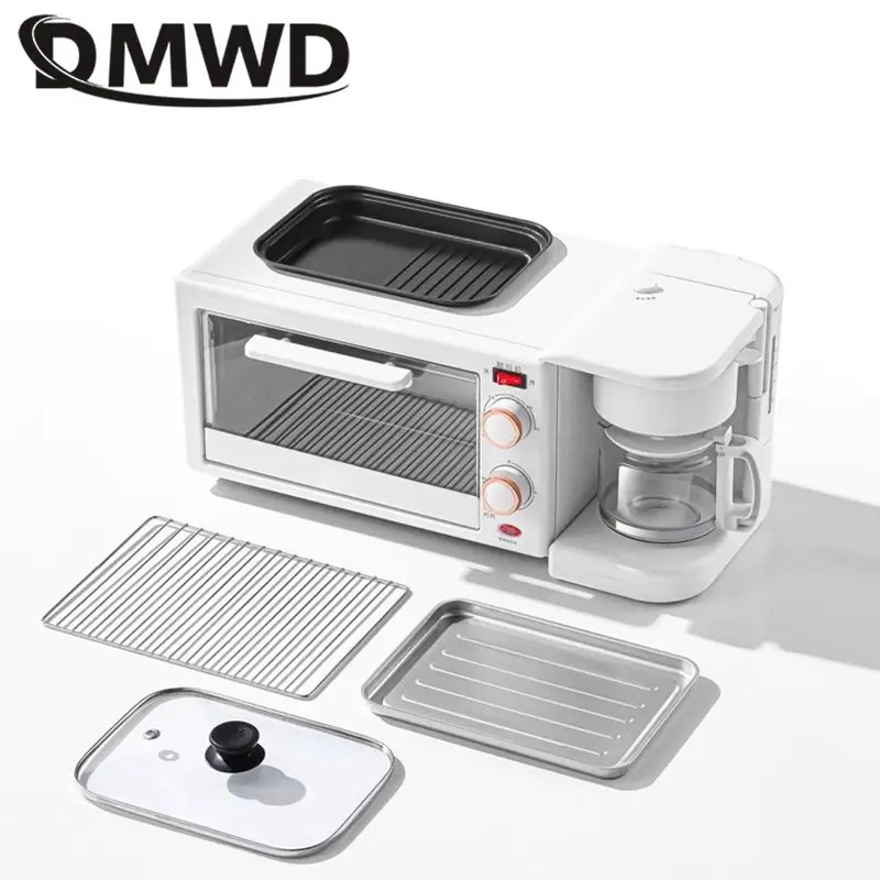 12L Multifunctional Bake oven Drip coffee maker 3 in 1 breakfast machine Tea boiler Sandwich Toast Roaster Non-stick Frying pan