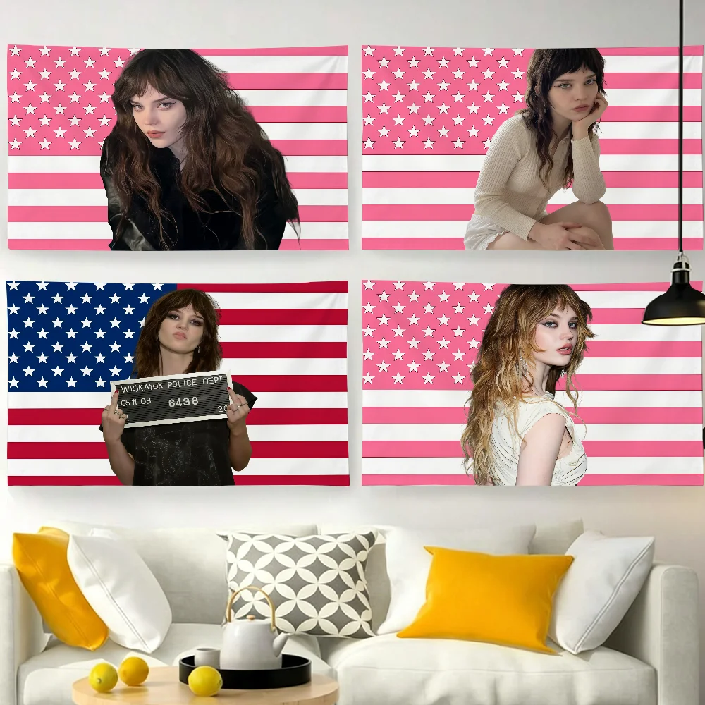 American Actress S-Sophie T-Thatcher flag For Garden Party Living Room Home Wall Decor Banner Bedroom Outdoor Tapestry