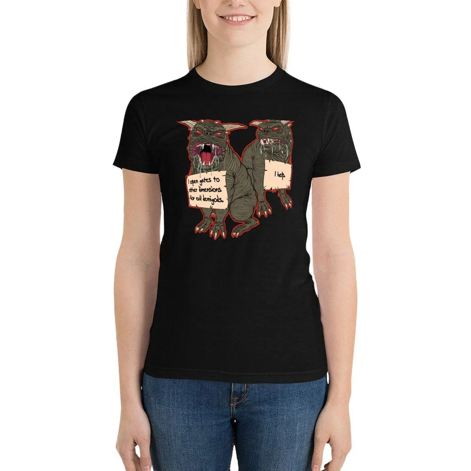 

Terror Dog Shaming T-Shirt graphics female summer clothes for Women