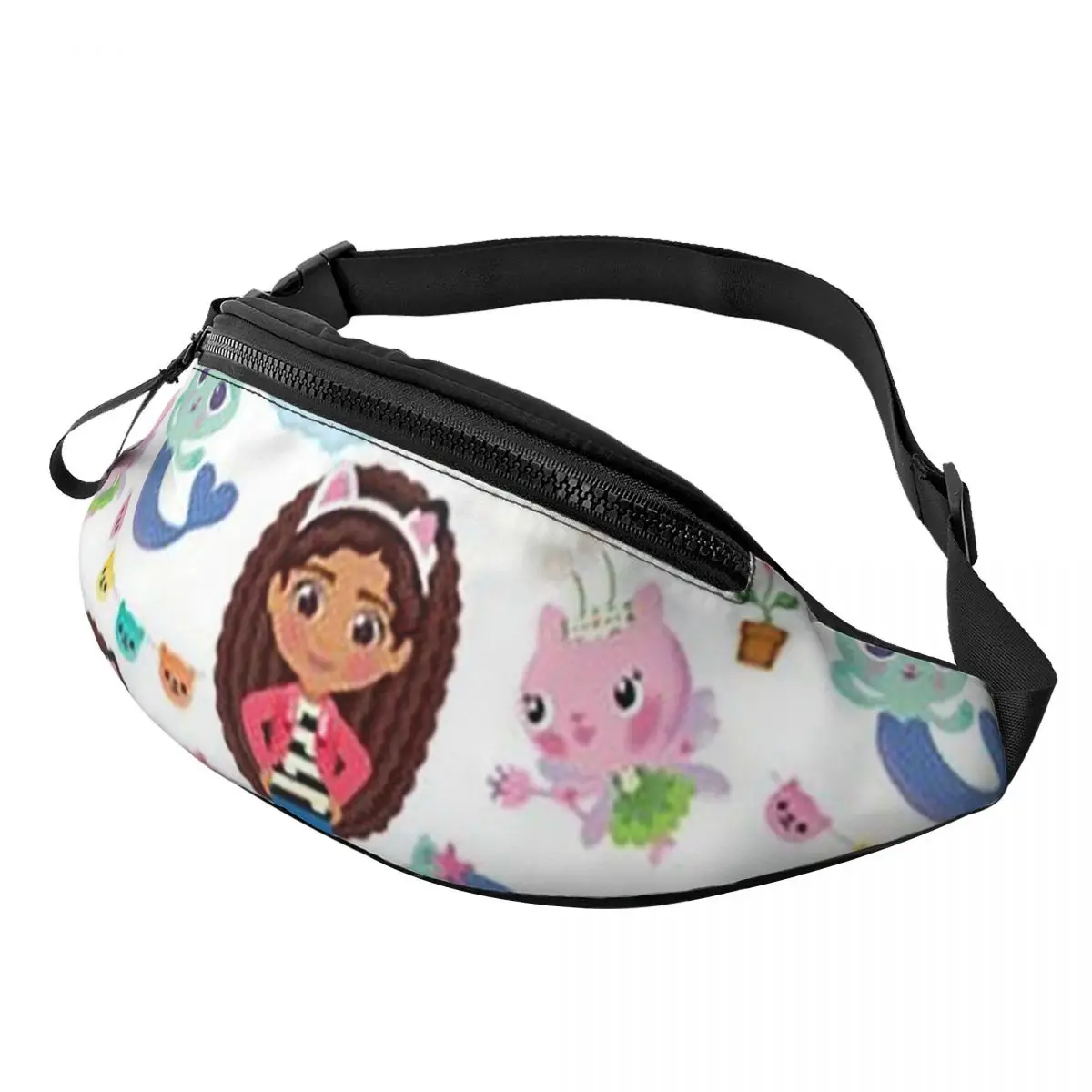 bonito-gabbys-dollhouse-dos-desenhos-animados-saco-de-cintura-para-mulheres-homens-crossbody-fanny-pacote-correndo-telefone-bolsa-de-dinheiro