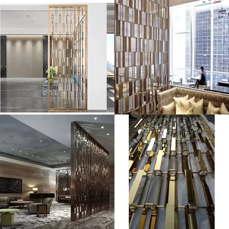 Custom Design Metal Perforated Panel Decorative Laser Cutting Screen Lobby Partition Decorative Partition Room Partition