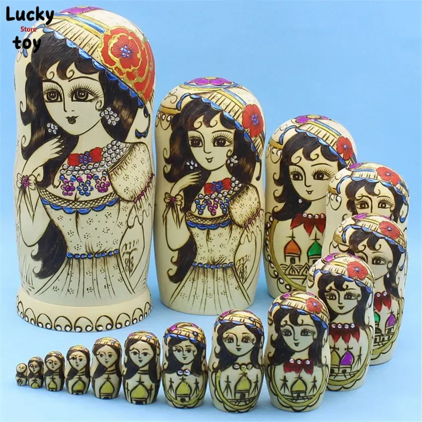 

Top Grade 15 Layer Dry Basswood Russian Dolls Ethnic Handicrafts Education Toys Wooden Matryoshka Dolls Nesting L30