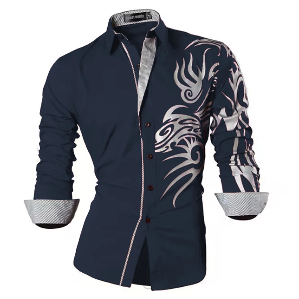 Men's Long Sleeve Shirt Fashionable Luxury Casual Shirt High Quality Comfortable Printed Men's Clothing Extra Large Size XS-6XL