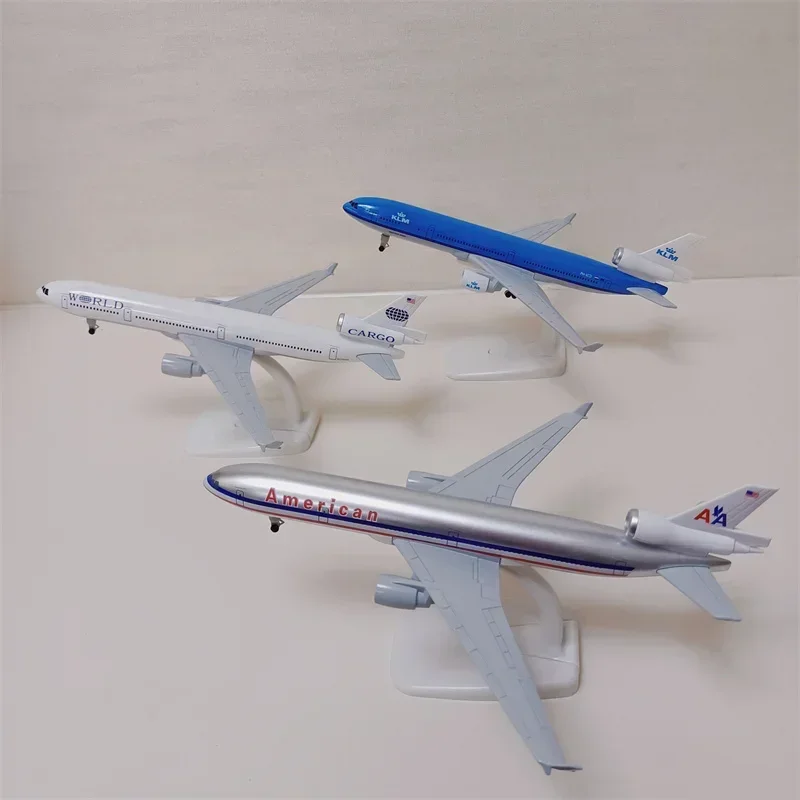 20cm Alloy Metal World Cargo KLM USA AA FEDEX UPS Malaysia MD MD-11 Diecast Airplane Model Plane Aircraft w Wheels Landing Gears