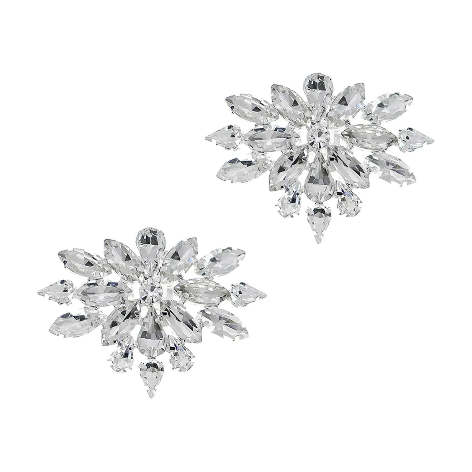 2Pcs Rhinestone Wedding Shoe Clips/ Fashion Removal Shoe Charms Shoe Buckle for Bride Party Dress Hat Accessories