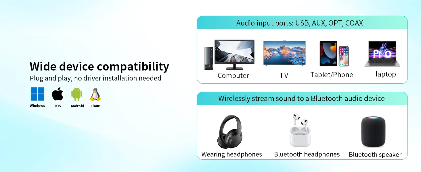 Auracast LE Audio Transmitter LC3 Verlustfreier Bluetooth 5.4 Audio-Sender mit Geringer Latenz Typ-C Kabelloser Stereo-Adapter – Detail 3