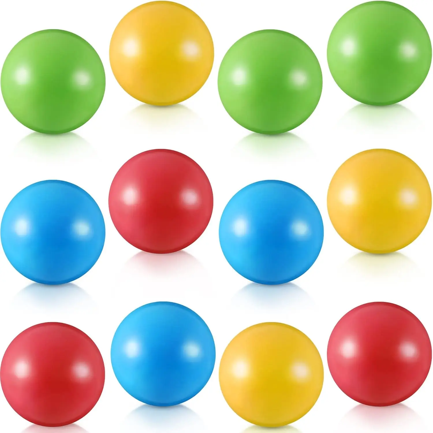 12 pièces boules de remplacement en plastique multicolores petit Bulldozer Popper balles de jouet 1.75 pouces doux anti-écrasement rempli d'air océan P