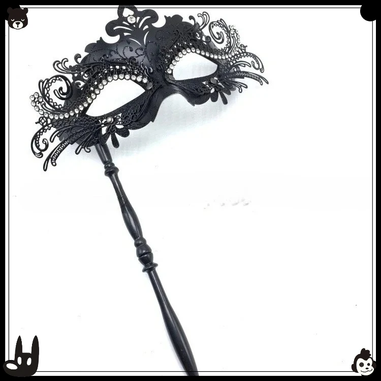 仮面舞踏会用マスク、クリスマス用ダイヤモンド付きメタルマスク、パーティーハンドマスク