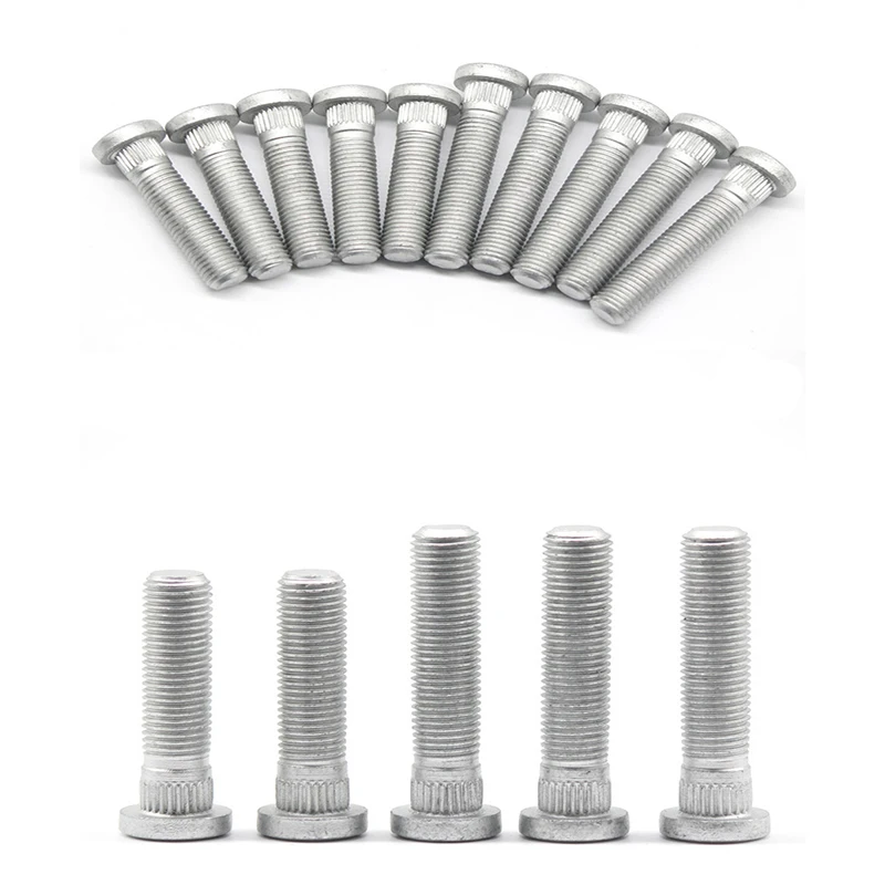 

10/16pcs 12X1.25 46MM Extra Long Wheel Hub Spline 12.3MM Bolts Screws Studs for Suzuki Silverado Silver- Automotive Hardware Kit