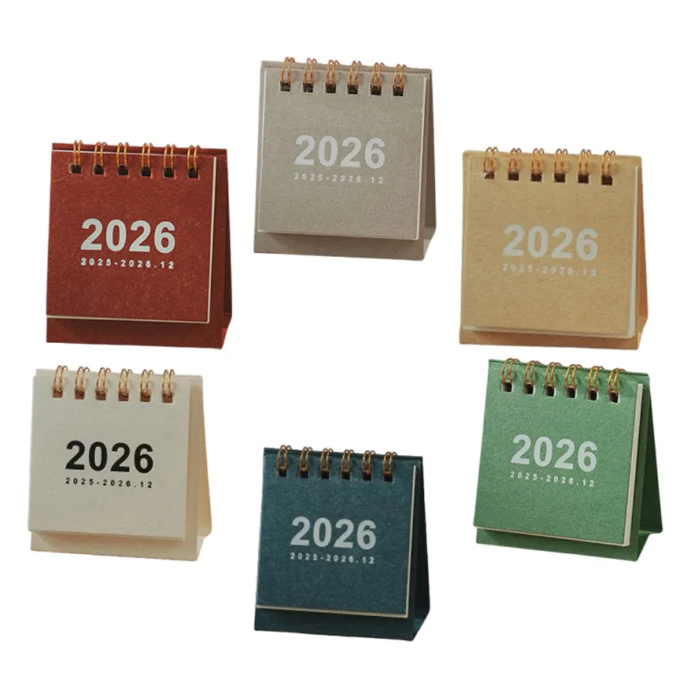 

Набор из 6 мини-календарей на 2025-2026 годы, компактный настольный планировщик размером с ладонь, ежемесячный органайзер для офиса, дома и учебы