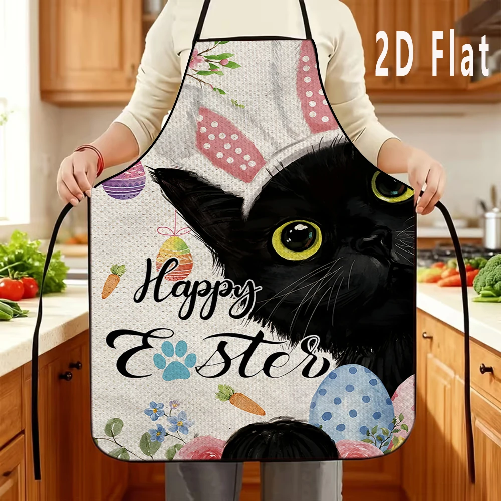 

Фартук с 2D-принтом милого кота, 60x80 см, для кухни и ресторана, для барбекю, прочный и легко моется, 1 шт.