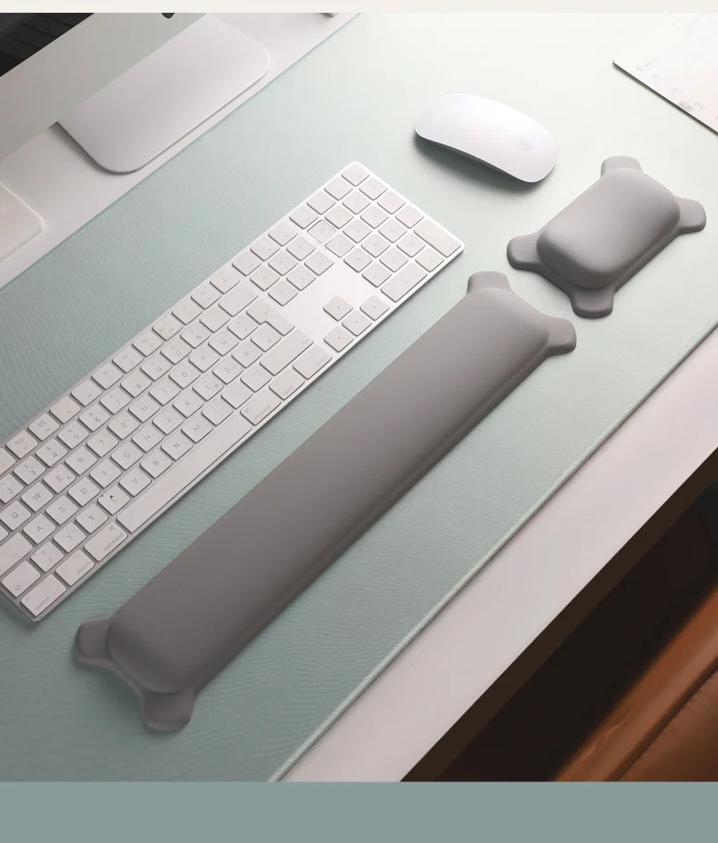 Silikon-Handgelenkauflage, Mauspad, Tastaturunterstützung, ergonomische Schreibtischunterlage für Büro und Gaming, 5 Farben, 2 Größen – Detail 8