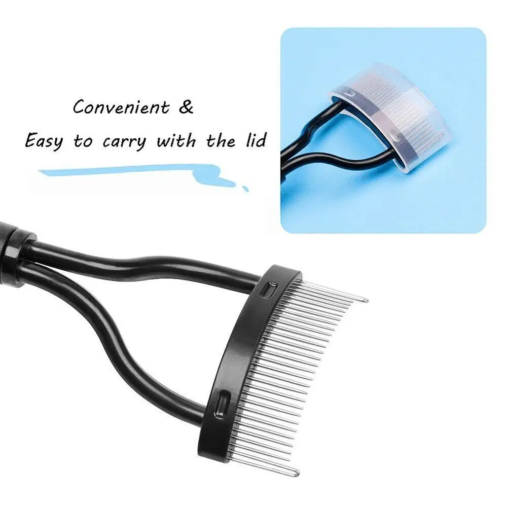 Escova de metal durável escova de cílios pente rímel elevador curvado preto lash separador ferramenta de maquiagem de aço inoxidável modelador de cílios
