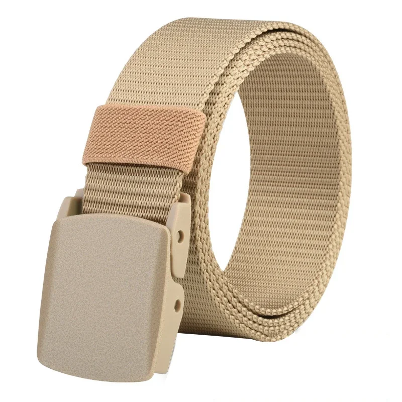 Plus Size 110 120 130 140 150 160 170cm Military Men Belt Women Nylon Canvas Army Outdoor Tactical Waist Belt Plastic Buckle