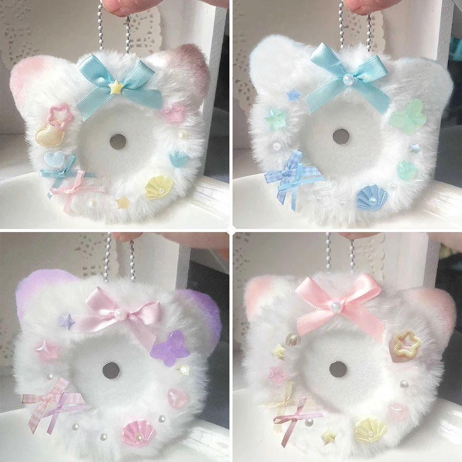 Cute Plush Round Badge Holder, Bag Charm, Handmade DIY Anime Cartoon Character Merchandise Badge, Celebrity Idol Support Badge, Display Stand, Storage Decoration, Badge Holder, Back-To-School Season, Graduation Season, Homecoming Season, Halloween, Easter, Holiday Gifts, Lolita Creative Small Items, Gumi Goods, Itabag, Itaboard, Material Accessories, Badge Holder