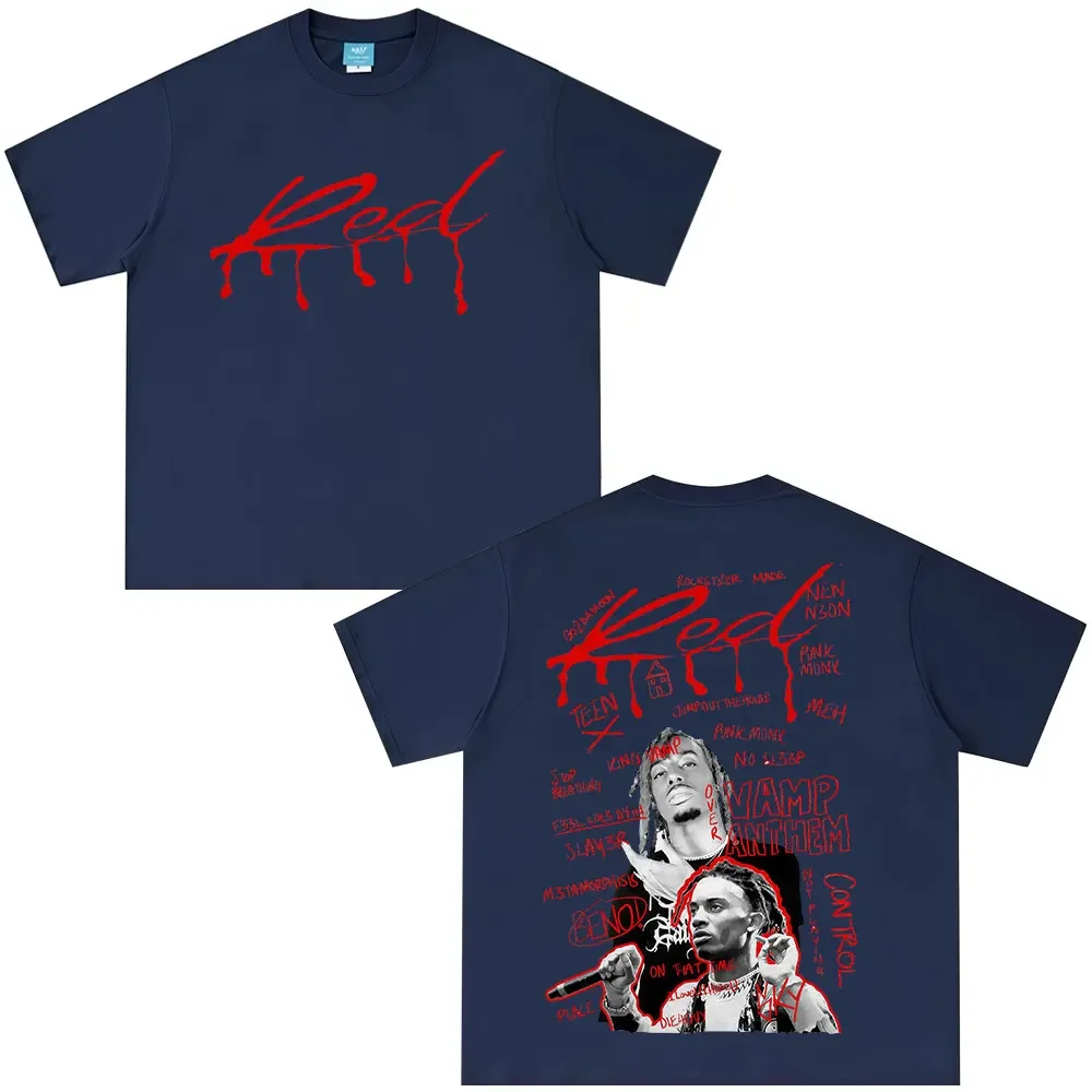 مغني الراب Playboi Carti كامل لوتا الأحمر تي شيرت الأفيون كين كارسون النرجس القوطية تي شيرت الرجال النساء القطن المتضخم تي شيرت