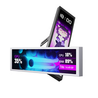 D92 Computer Case Sub-screen 9.2-Inch Long Strip Screen CPU Temperature Monitor Performance Monitoring DIY Theme