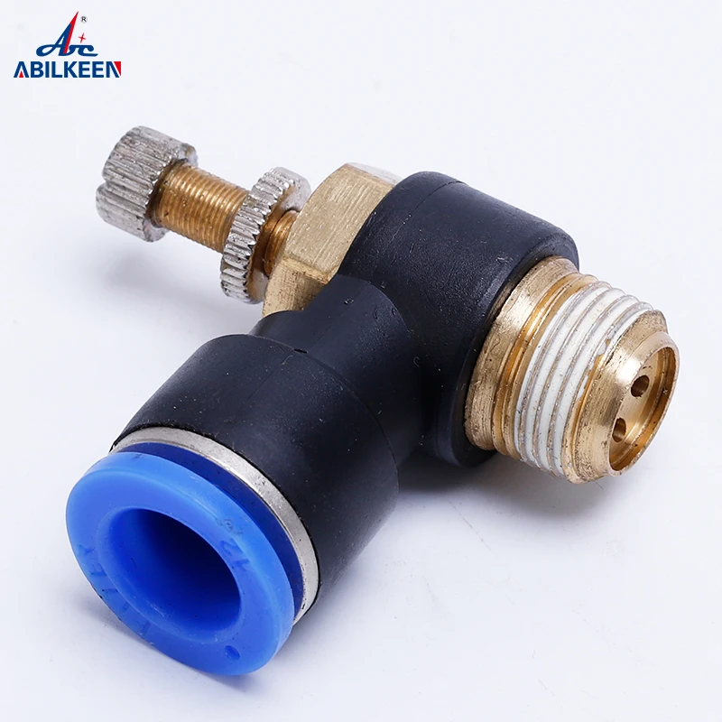 ABILKEEN 10PCS Pneumatic Speed Regulation One-Way Flow Limiting Cylinder Throttle Valve SL4/SL6/SL8/SL10/SL12 Pneumatic Joint