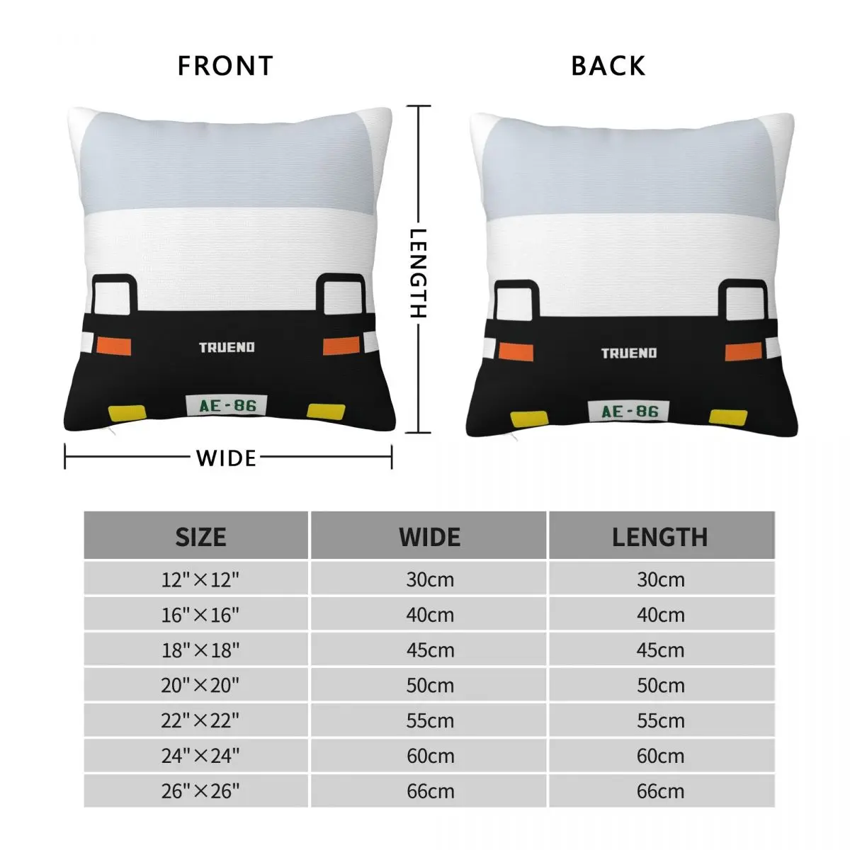 Sprinter Trueno Ae86 Square Pillowcase Polyester Linen Velvet Printed Zip Decorative Home Cushion Cover