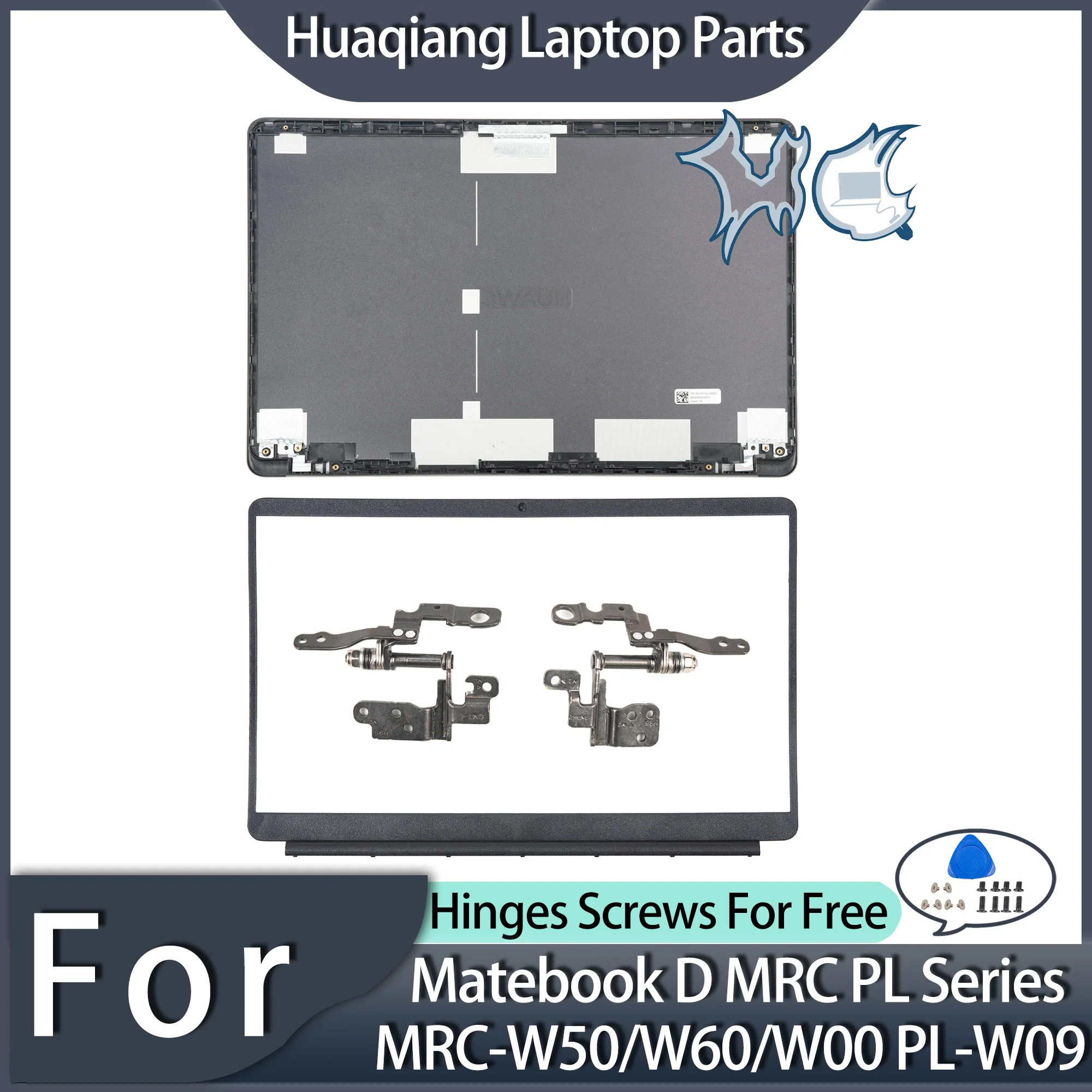 novas capas para laptop para matebook d mrc pl series mrc w50 w60 w00 pl w09 lcd capa traseira dobradicas de moldura frontal substituir com logotipo 01