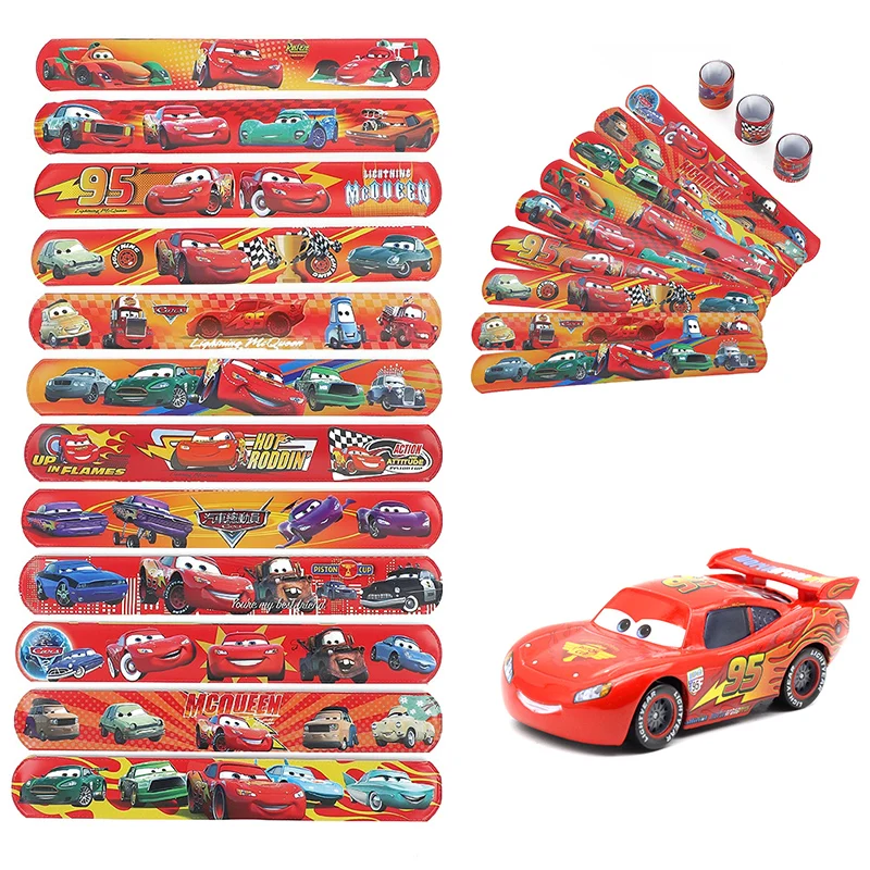 12/24/36 pulseras de silicona de Pixar Cars – Recuerdos y obsequios de fiesta de Lightning McQueen para cumpleaños infantiles y relleno de calcetines de Navidad
