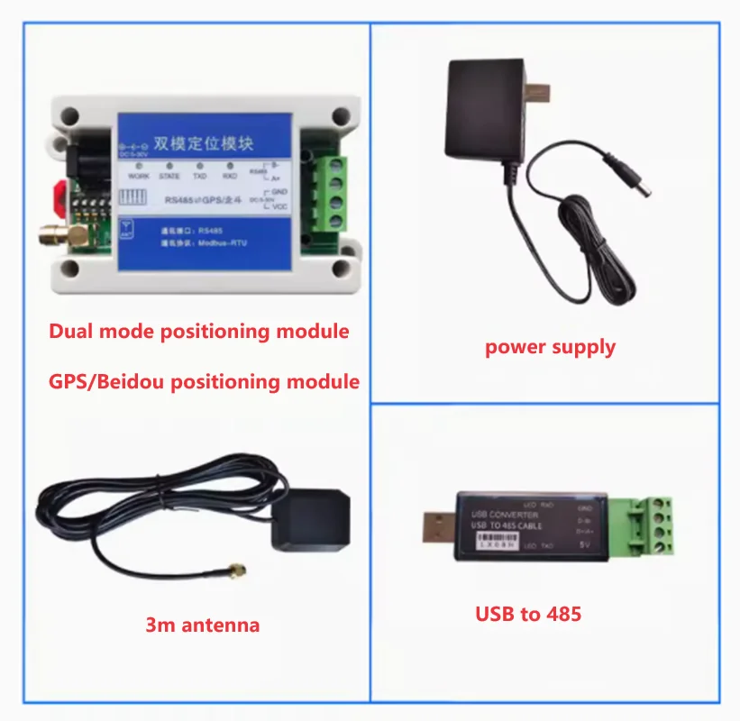 Imagem -04 - Beidou-protocolo Modbus Rtu Industrial Modo Dual Módulo de Posicionamento bd por Satélite Duplo Porta Serial Rs485 Gps +