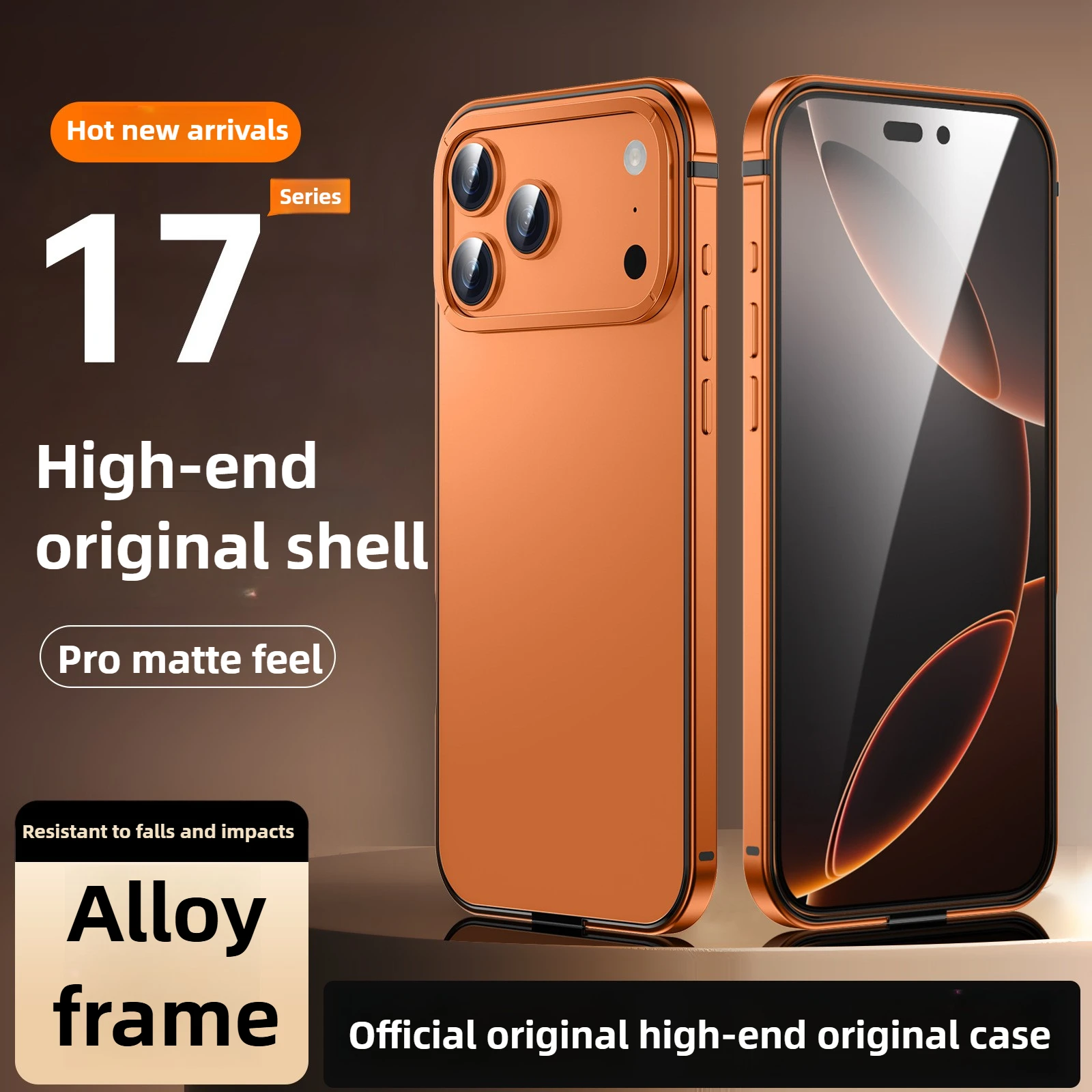 

[Metal Frame] for iPhone 17 Pro Max Case Matte Ultra-thin Anti-fingerprint Magnetic Charging Shockproof Case for iPhone17Pro