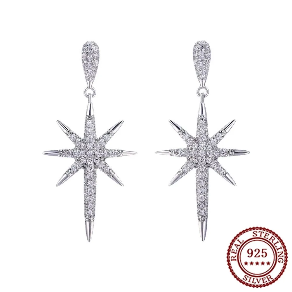 

2025 Новая тенденция из чистого серебра 925 пробы, классические темпераментные атмосферные модные классические серьги с цирконом в форме риса, легкие роскошные серьги