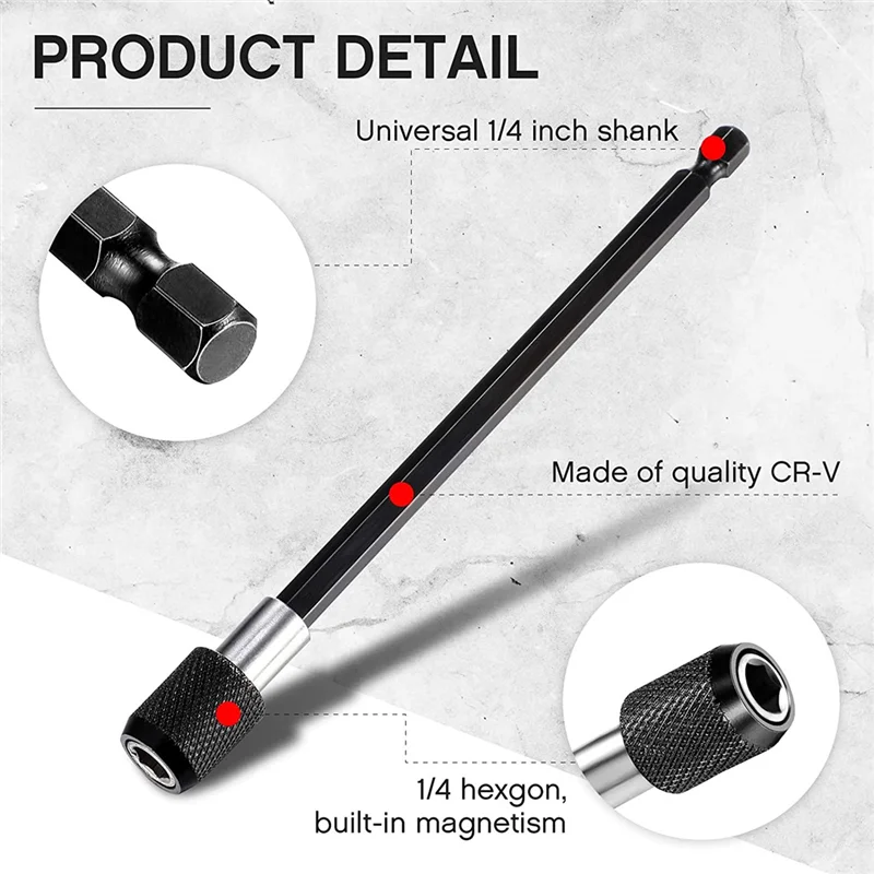 GOOD-12 個ドリルビット延長 1/4 インチ六角シャンクバーソケットドライバービットホルダーと延長チャックアダプターセット