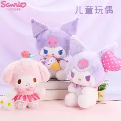 Anime Sanrio Hello Kitty Kuromi Melody Cinnamoroll Kawaii Keychain Stuffed Plush Toys Pendant Dolls Birthday Gifts For Girl Kids