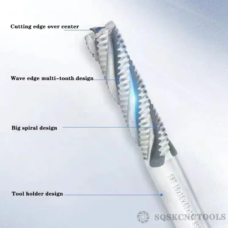 SLUGB AL Rough End Mill HSS Carbide Fresa Router Bits 4 Flauta 5mm-45mm Lâmina de serra Ferramenta de usinagem de metal