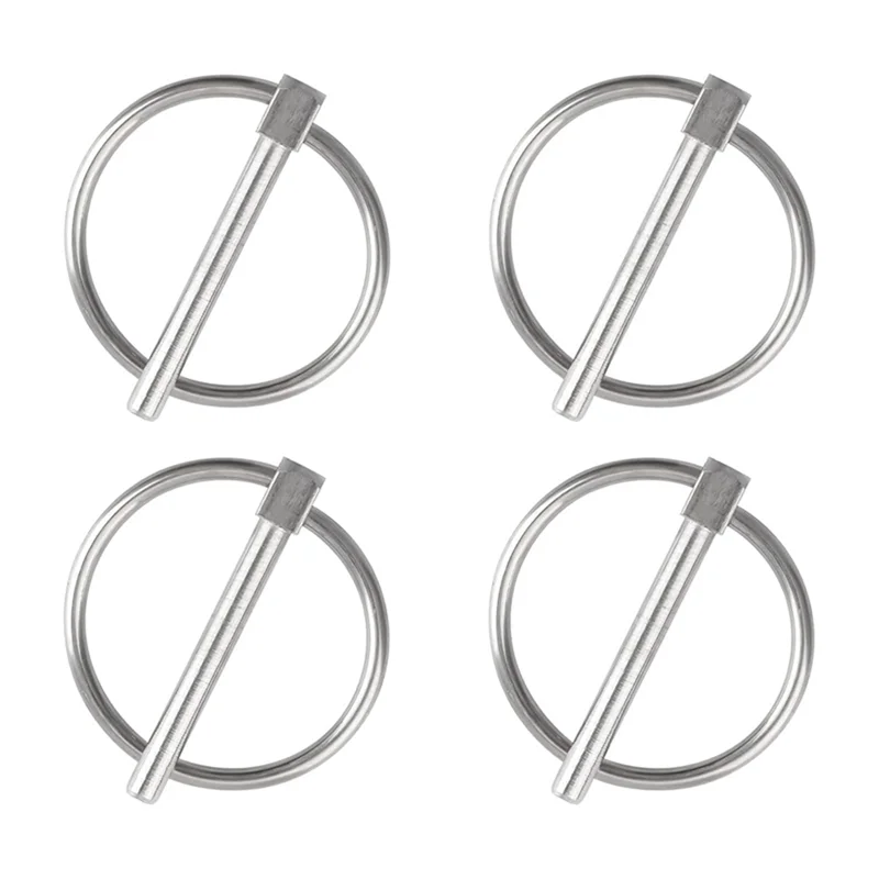 Lynch Pin, 4PCS Dia 4.5mm 316 Stainless Steel Round Safety Pins Trailer Lock Pin Retaining Pins Lynch Pin Fasteners