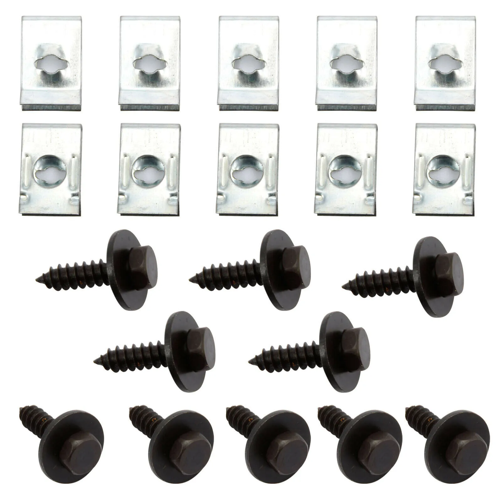 For BMW Chassis Guard Screws 20pcs Black & Silver Fender Fastener High Quality U-Type Clip Accessories for durable