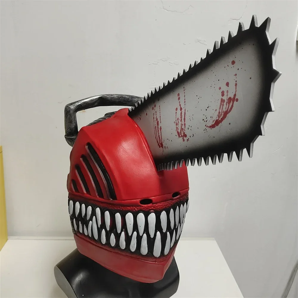 2PCS Chainsaw Latex Mask Terror Halloween Murder Accessories Props Cosplay Adult Electric Saw Man Mask Role Playing Party Gift