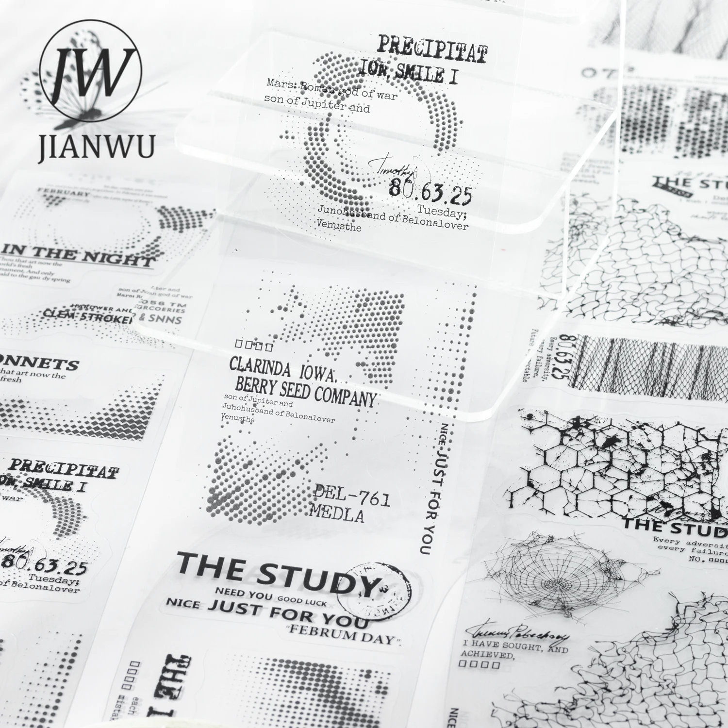 JIANWU 65mm*200cm Motteld Fantasy Series Vintage Texture Landscape Material Collage PET Tape Creative DIY Journal Stationery