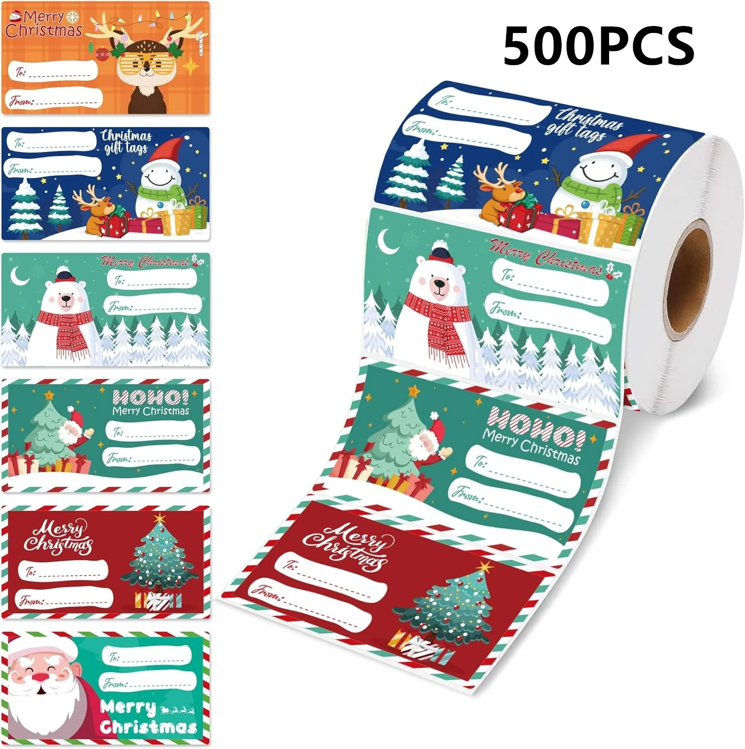 

500pcs Cartoon Christmas Stickers Christmas Gift Wrapping Label Sticker Reward Stickers Scrapbook Stationery adornos navidenos